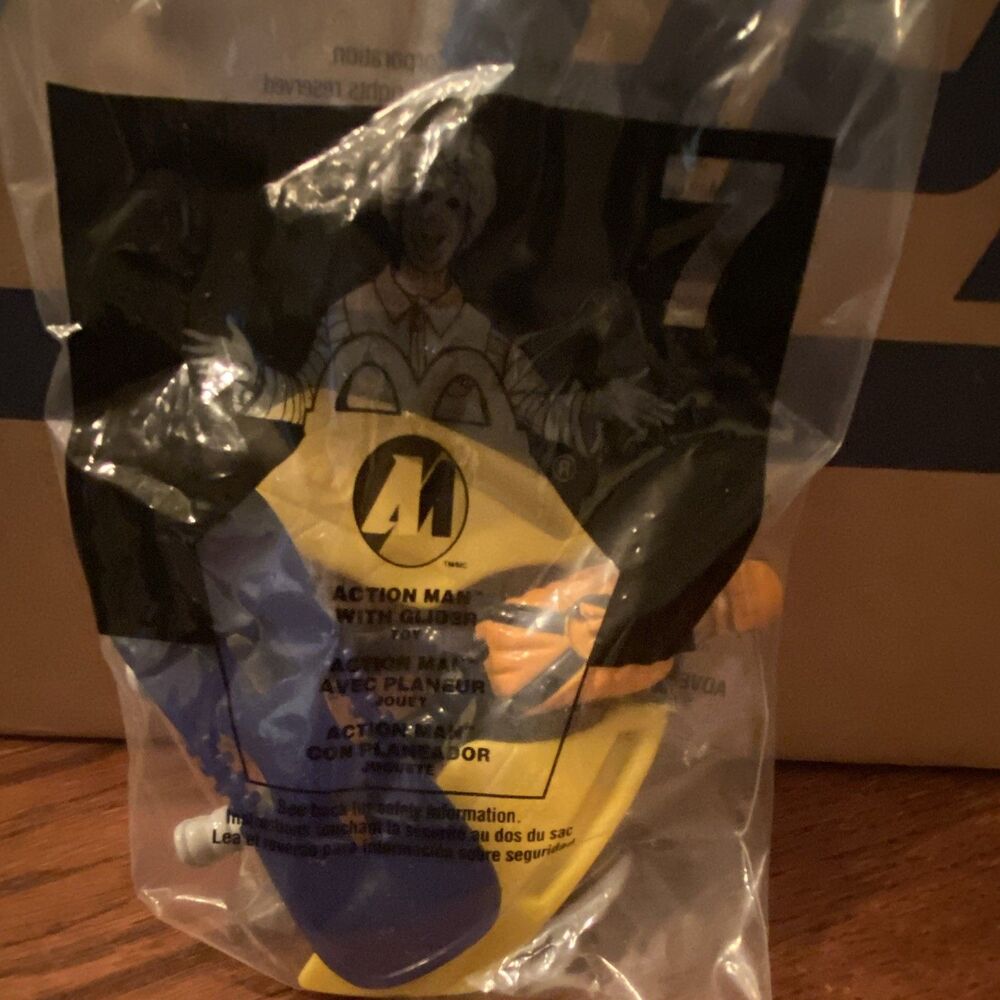 McDonald's Action Man with Glider Toy Figure #7 Sealed in Bag (2001)